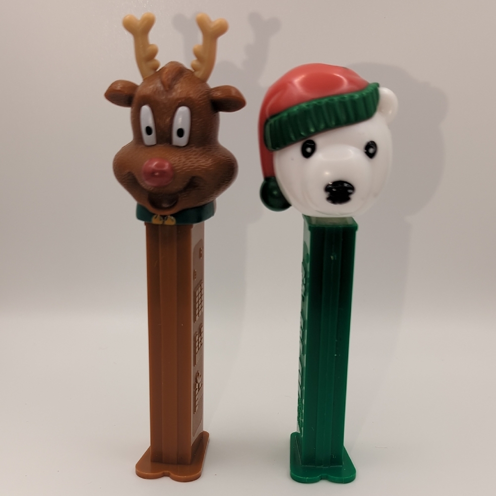 Festive Reindeer and Polar Bear Pez Candy Dispenser Set